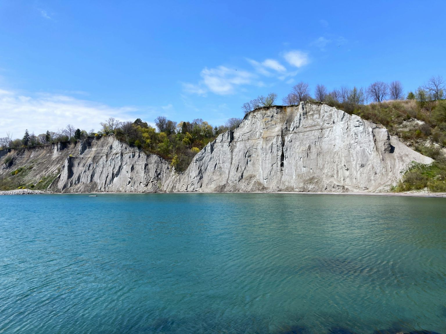 Scarborough Bluffs rising above Lake Ontario in Toronto